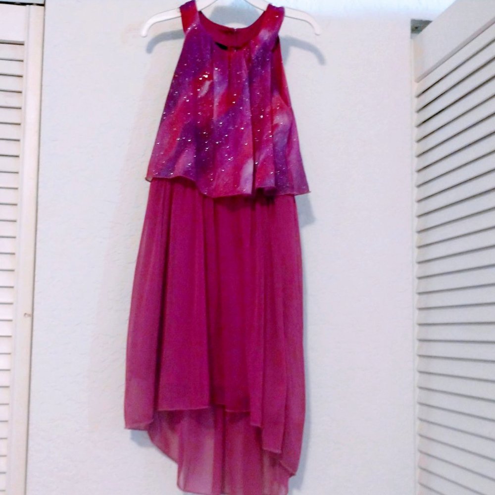 BCX Beautiful Purple Shimmering Sleeveless Dress Girls Size 7
